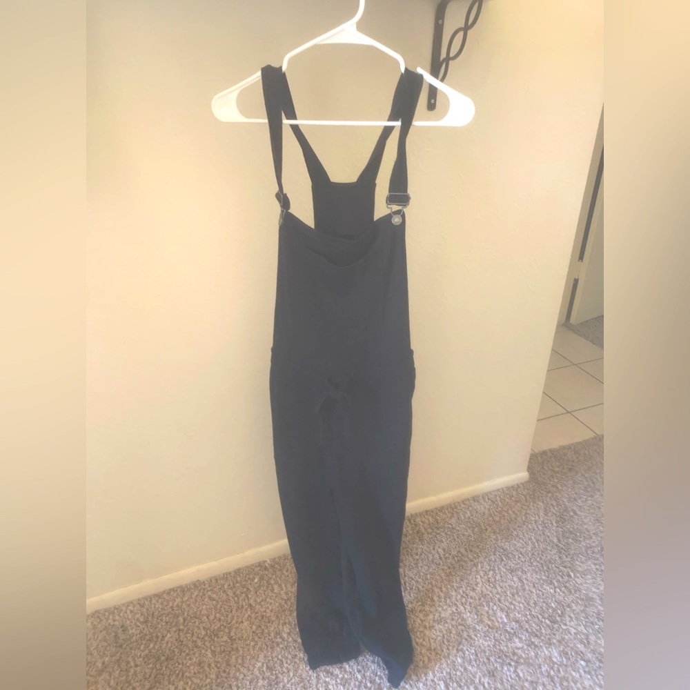 Black jogger overalls, 60% cotton, 40% polyester, Large